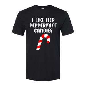 I Like Her Peppermint Candies Christmas Couples Matching Softstyle CVC T-Shirt