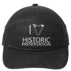 I Love Historic Preservation 7-Panel Snapback Hat