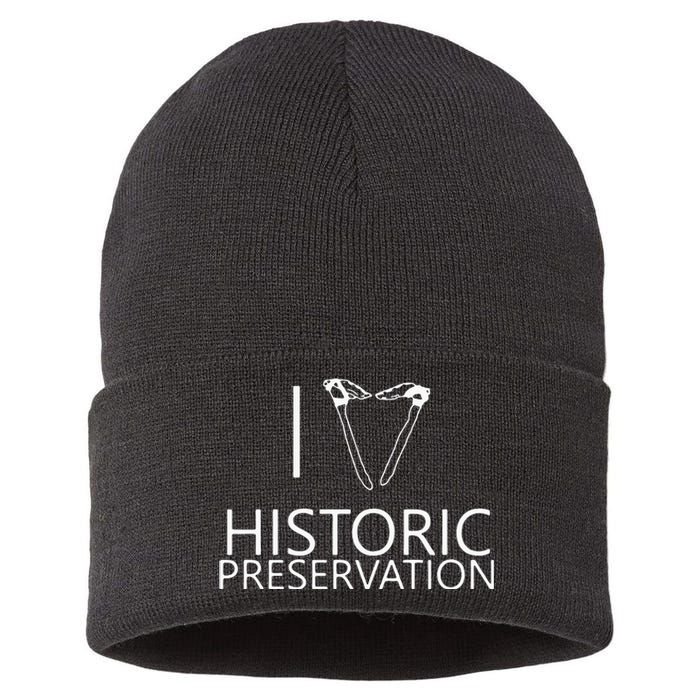 I Love Historic Preservation Sustainable Knit Beanie