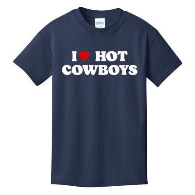 I Love Hot Cowboys I Heart Cowboys Funny Country Western Kids T-Shirt