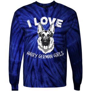 I Love Hairy German (3) Tie-Dye Long Sleeve Shirt