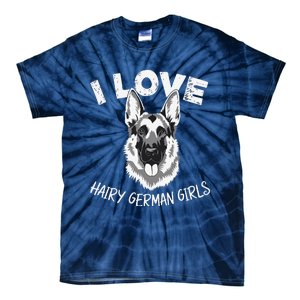 I Love Hairy German (3) Tie-Dye T-Shirt