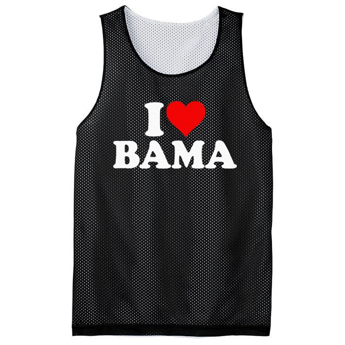 I Love Heart Bama Alabama Mesh Reversible Basketball Jersey Tank