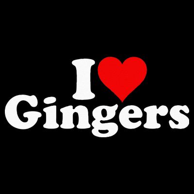 I LOVE HEART GINGERS REDHEADS RED HAIR T-Shirt