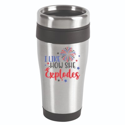 I Like How She Explodes 4th Of July Funny 16oz Travel Tumbler