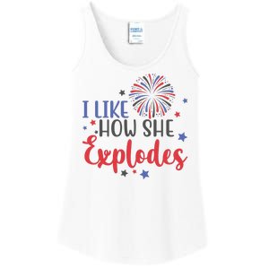 I Like How She Explodes 4th Of July Funny Ladies Essential Tank