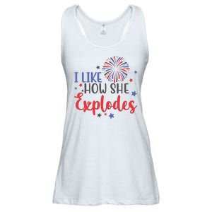 I Like How She Explodes 4th Of July Funny Ladies Essential Flowy Tank