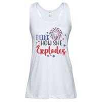 I Like How She Explodes 4th Of July Funny Ladies Essential Flowy Tank