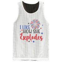 I Like How She Explodes 4th Of July Funny Mesh Reversible Basketball Jersey Tank