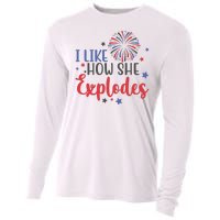 I Like How She Explodes 4th Of July Funny Cooling Performance Long Sleeve Crew