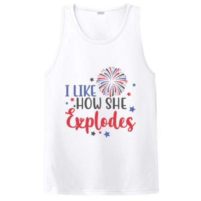 I Like How She Explodes 4th Of July Funny PosiCharge Competitor Tank
