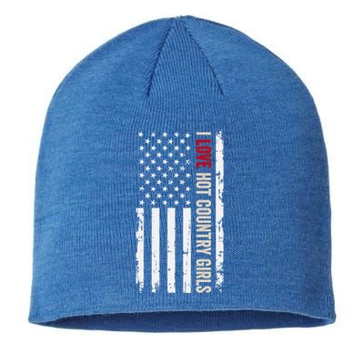 I Love Hot Country American Usa Flag Meaningful Gift Sustainable Beanie