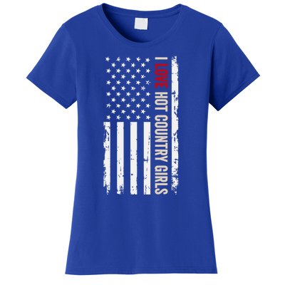 I Love Hot Country American Usa Flag Meaningful Gift Women's T-Shirt