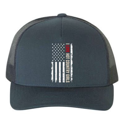 I Love Hot Country American Usa Flag Meaningful Gift Yupoong Adult 5-Panel Trucker Hat