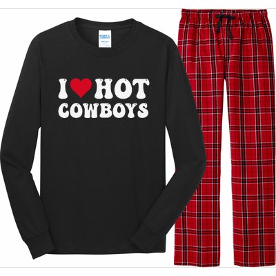 I Love Hot Cowboys I Heart Cowboys Funny Country Western Long Sleeve Pajama Set