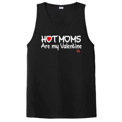 I Love Hot Moms Are My Valentine Funny Red Heart Love Moms Gift PosiCharge Competitor Tank