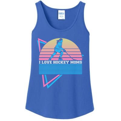 I Love Hockey Moms Retro Funny Gift Ladies Essential Tank