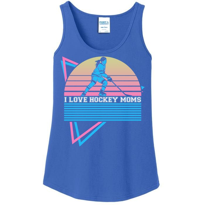 I Love Hockey Moms Retro Funny Gift Ladies Essential Tank