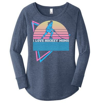 I Love Hockey Moms Retro Funny Gift Women's Perfect Tri Tunic Long Sleeve Shirt