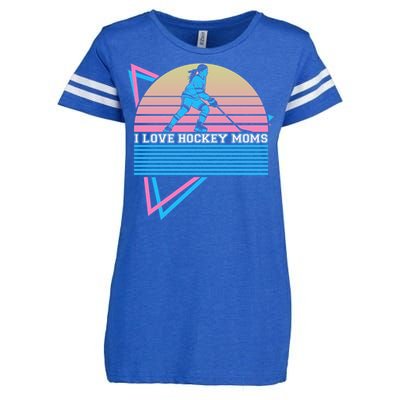 I Love Hockey Moms Retro Funny Gift Enza Ladies Jersey Football T-Shirt