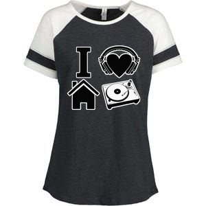 I Love House Music Enza Ladies Jersey Colorblock Tee