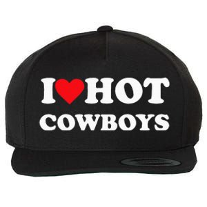 I Love Hot Cowboys Wool Snapback Cap