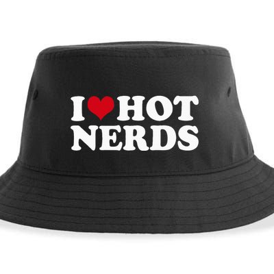 I Love Hot Nerds Nerd Sustainable Bucket Hat
