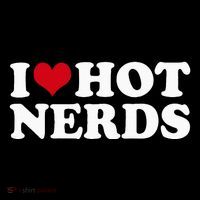I Love Hot Nerds Nerd Button