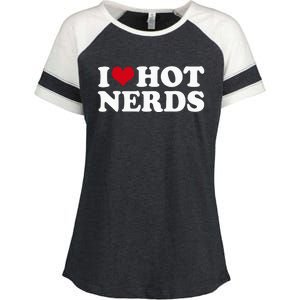 I Love Hot Nerds Nerd Enza Ladies Jersey Colorblock Tee