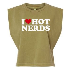 I Love Hot Nerds Nerd Garment-Dyed Women's Muscle Tee