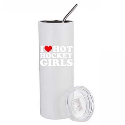 I Love Hot Hockey Gift I Heart Hot Hockey Gift Stainless Steel Tumbler