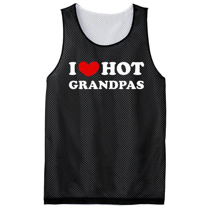 I Love Hot Grandpas I Heart Hot Grandpas Mesh Reversible Basketball Jersey Tank