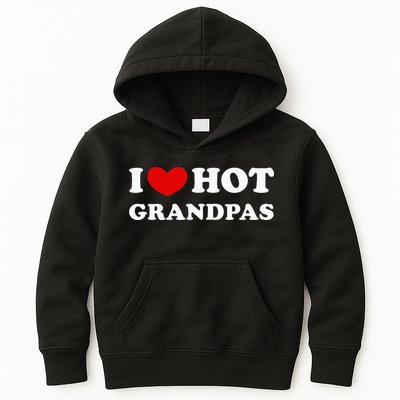 I Love Hot Grandpas I Heart Hot Grandpas Kids Hoodie