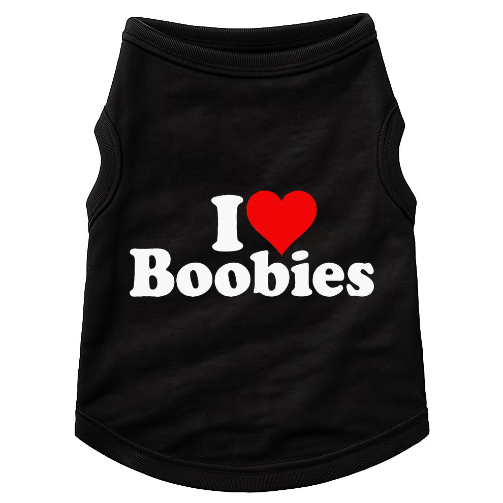 I LOVE HEART BOOBIES Doggie Tank