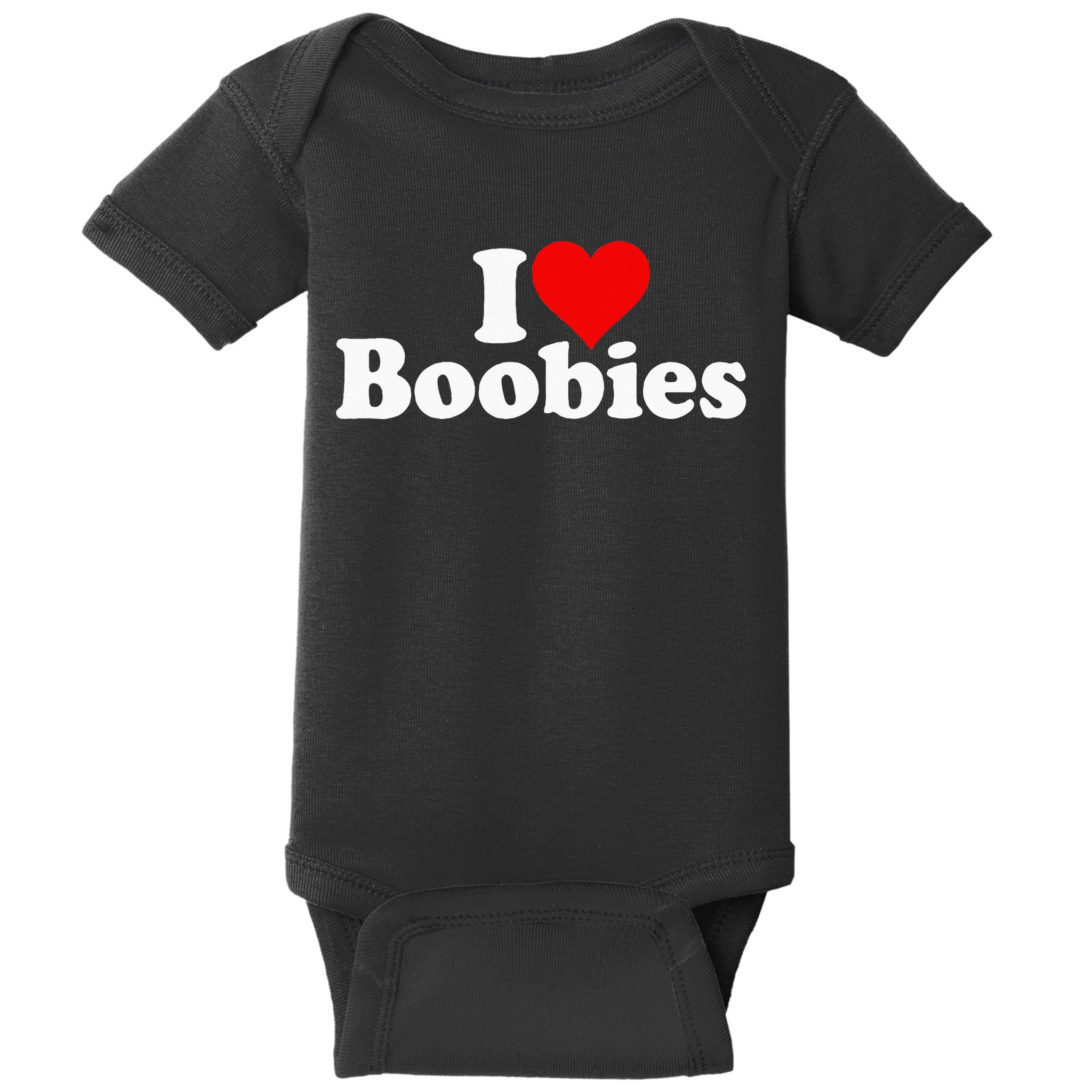 I LOVE HEART BOOBIES Baby Bodysuit