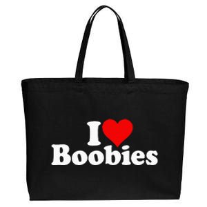 I LOVE HEART BOOBIES Cotton Canvas Jumbo Tote