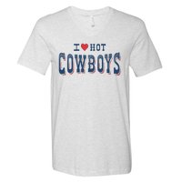 I Love Hot Cowboys Funny Western Rodeo V-Neck T-Shirt