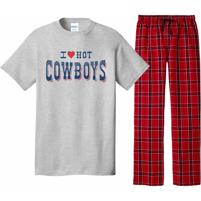 I Love Hot Cowboys Funny Western Rodeo Pajama Set