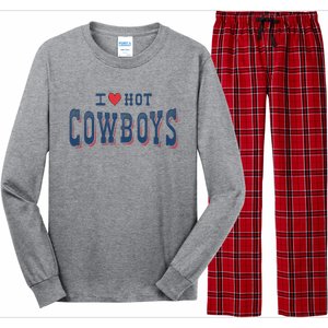 I Love Hot Cowboys Funny Western Rodeo Long Sleeve Pajama Set