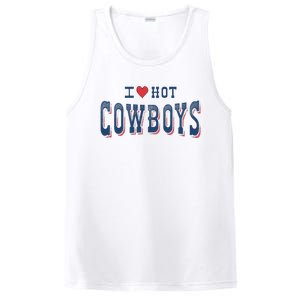 I Love Hot Cowboys Funny Western Rodeo PosiCharge Competitor Tank