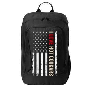 I Love Hot Cougars American Usa Flag Funny Gift City Backpack