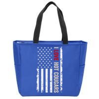 I Love Hot Cougars American Usa Flag Funny Gift Zip Tote Bag