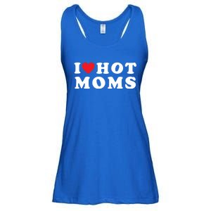 I Love Hot Moms Funny Red Heart Love Moms Mother Cool Meaningful Gift Ladies Essential Flowy Tank