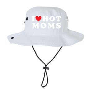 I Love Hot Moms Funny Red Heart Love Moms Mother Cool Meaningful Gift Legacy Cool Fit Booney Bucket Hat