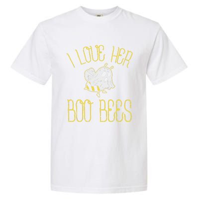 I Love Her Boo Bees Couples Halloween Garment-Dyed Heavyweight T-Shirt