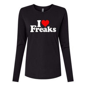 I Love Heart Freaks Womens Cotton Relaxed Long Sleeve T-Shirt