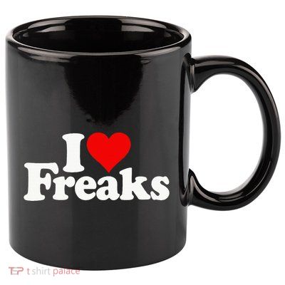 I Love Heart Freaks 11oz C Handle Ceramic Mug
