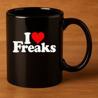 I Love Heart Freaks 11oz C Handle Ceramic Mug