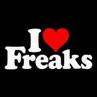 I Love Heart Freaks Drawstring Bag