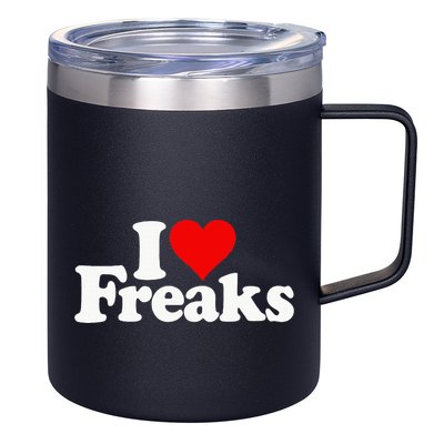 I Love Heart Freaks 12oz Stainless Steel Coffee Mug
